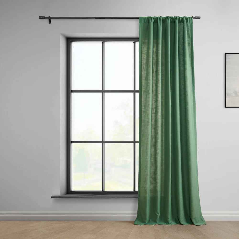 Exclusive Fabrics Classic Faux Linen Curtain-50"x108" thumbnail 2