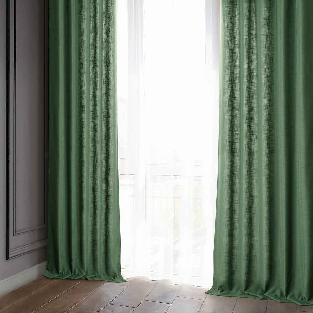Exclusive Fabrics Classic Faux Linen Curtain-50"x108" thumbnail 3