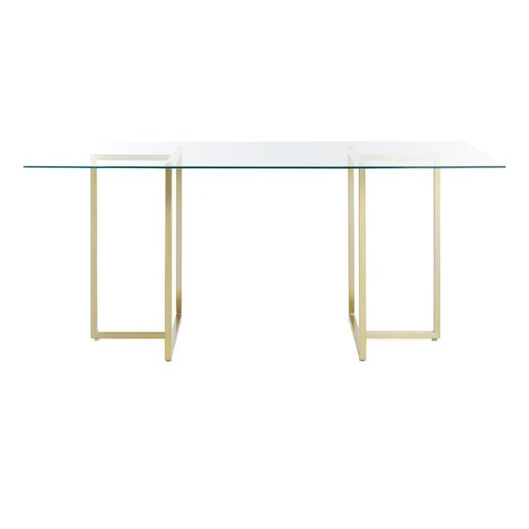 Wadley Glass Top Metal Base Dining Table thumbnail 2