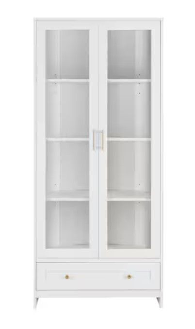 Home Source Corner Storage Cabinet in white thumbnail 2