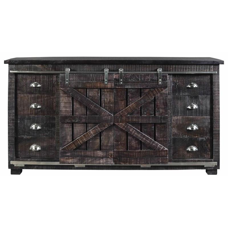 Two Sliding Door Eight Drawer Media Credenza thumbnail 3