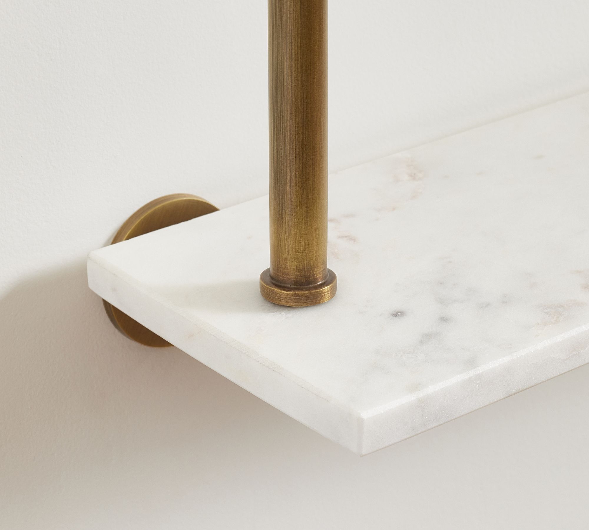 Linden Handcrafted Double Marble Shelf thumbnail 2