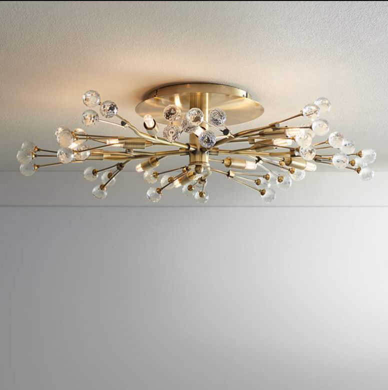 Possini Euro Crystal Berry Brass 10 Light LED Ceiling Light thumbnail 2