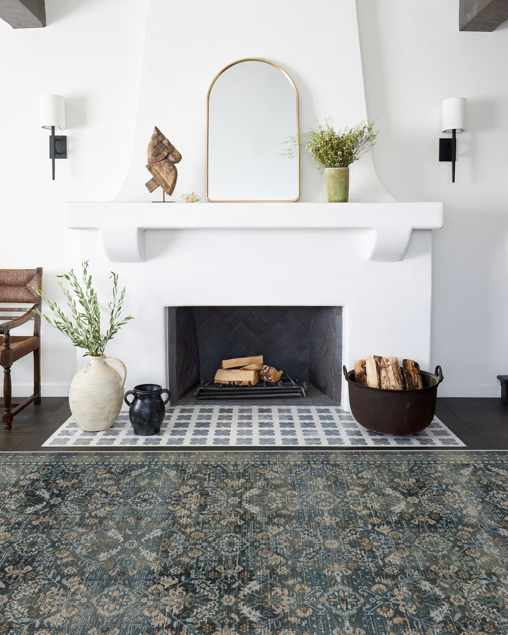 Frances Vintage Teal Blue Rug-8'x10' thumbnail 3