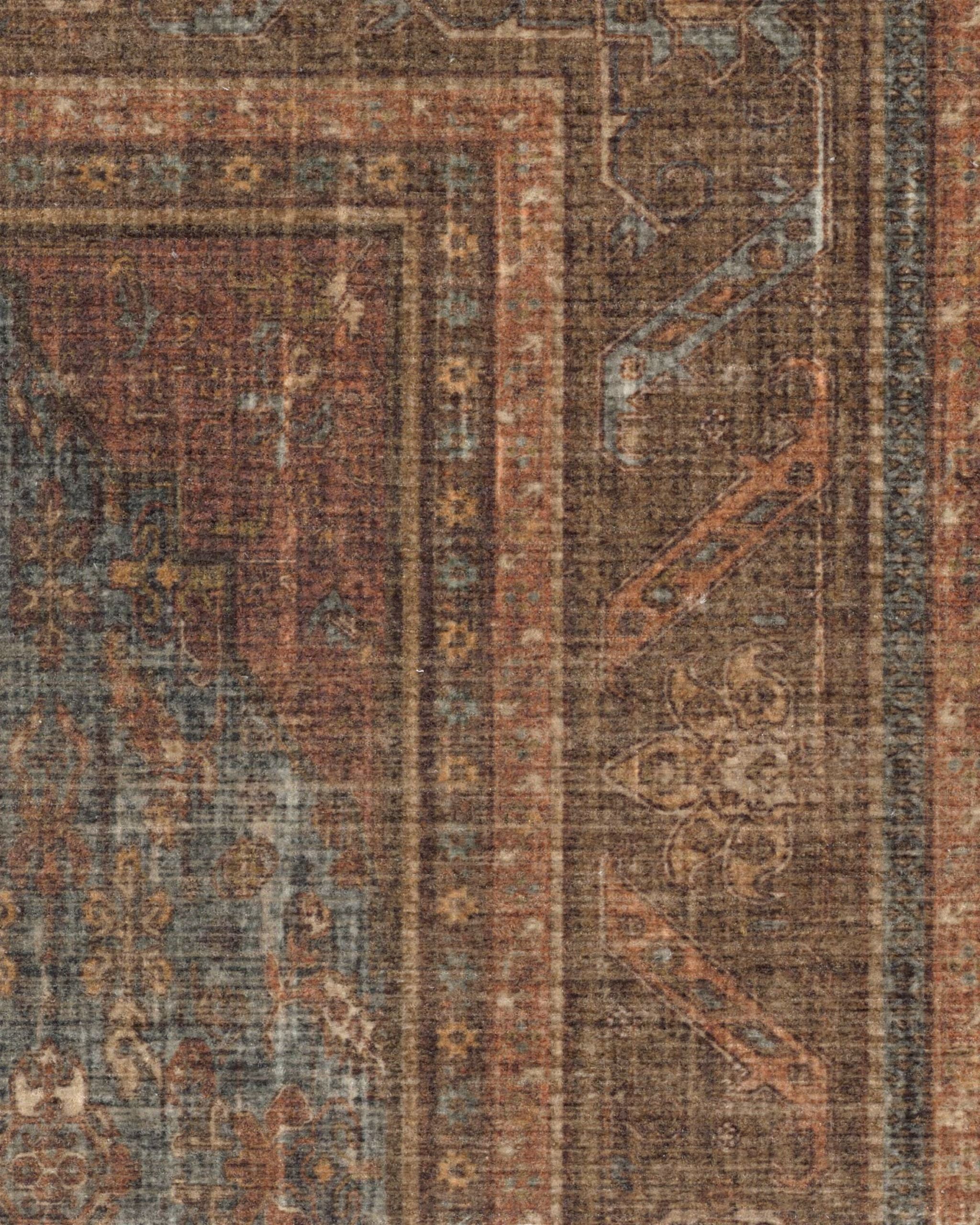 Rowan Teal Blue and Copper Rug-8'x10' thumbnail 4
