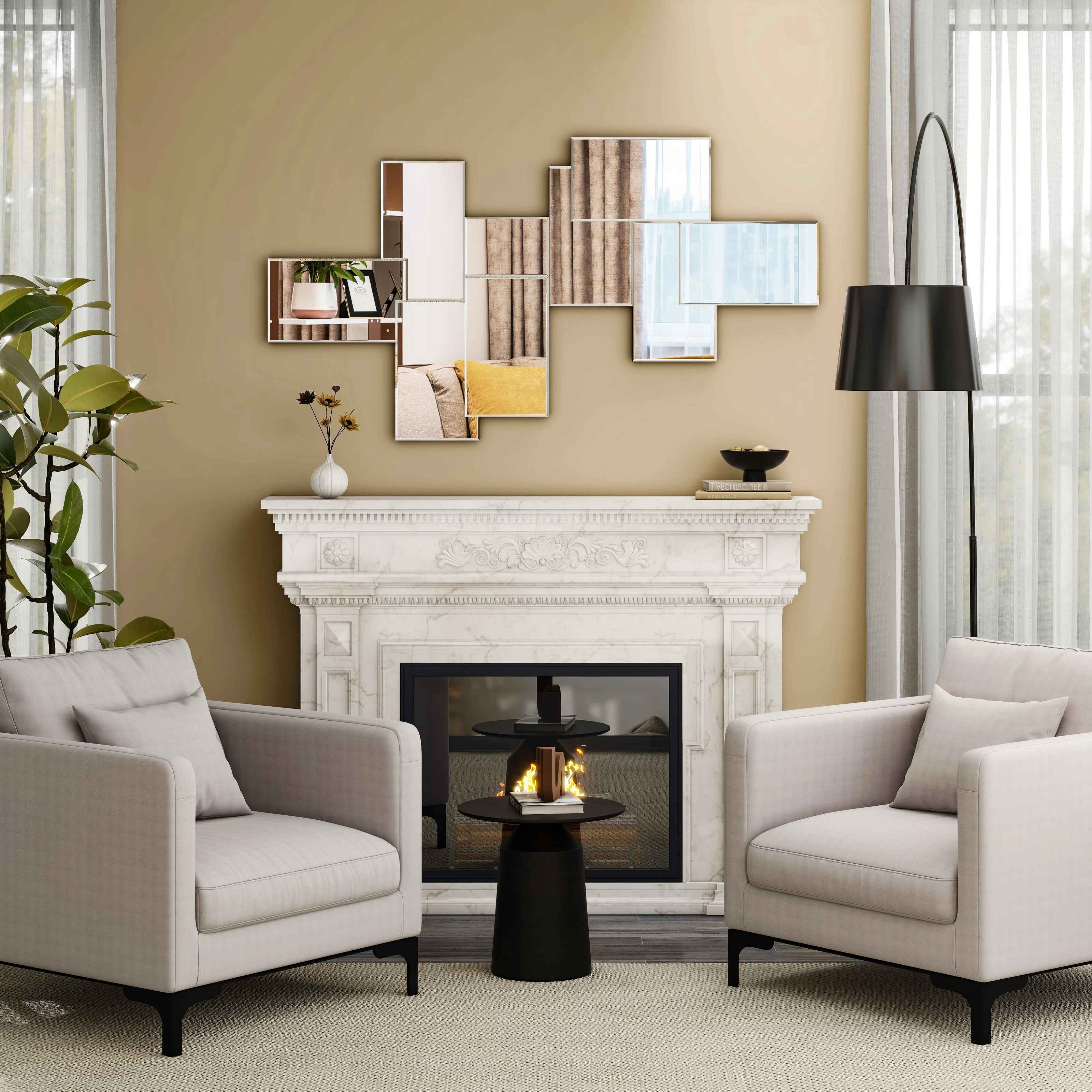 Amrita Asymmetrical Accent Cluster Wall Mirror thumbnail 3
