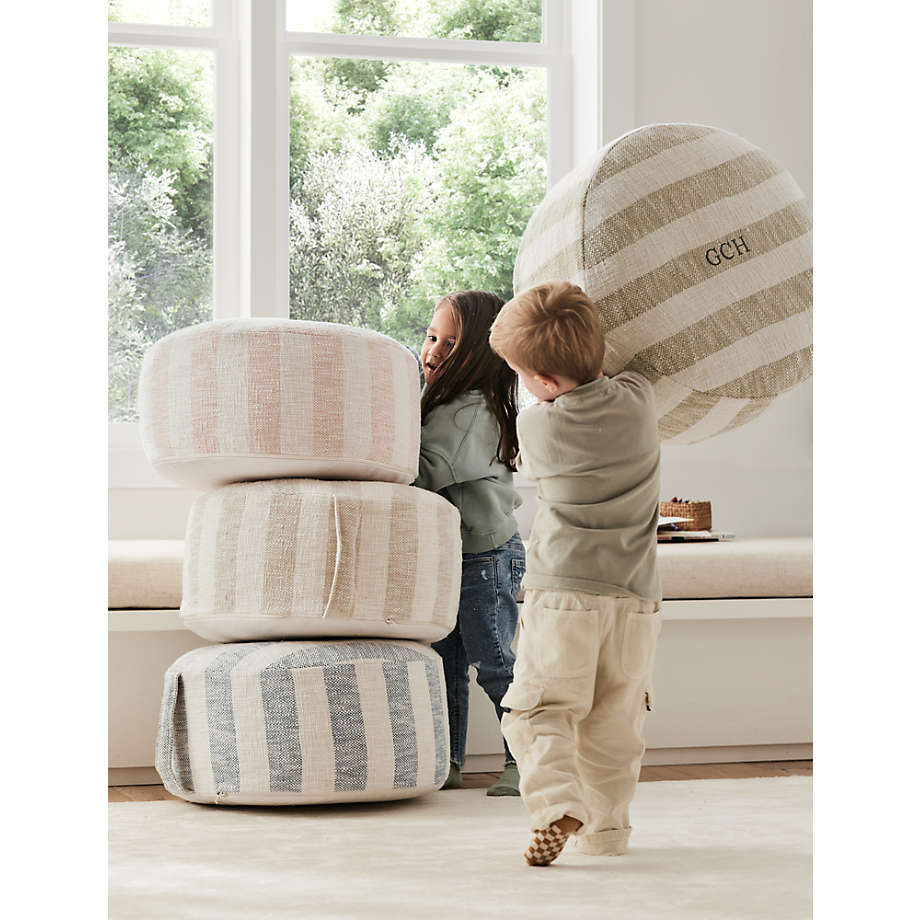 Cove Stone Tan Striped Kids Floor Cushion thumbnail 3