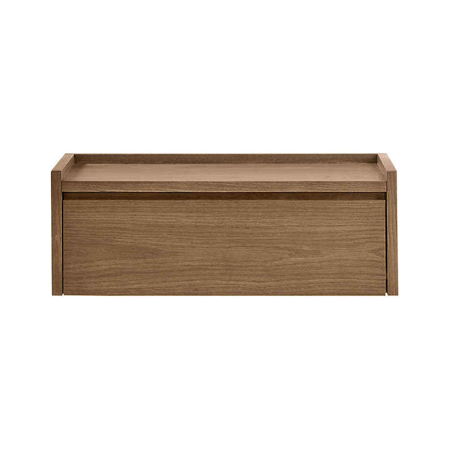 Batten Brown Oak Floating Nightstand thumbnail 2
