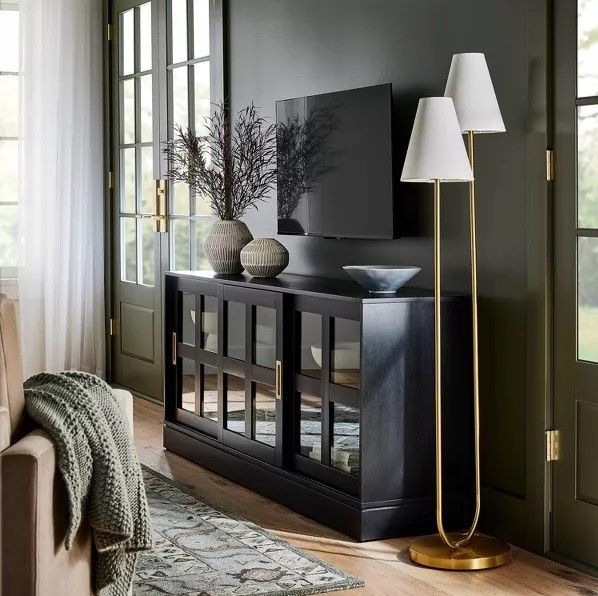 Promontory Sliding Glass TV Stand thumbnail 2