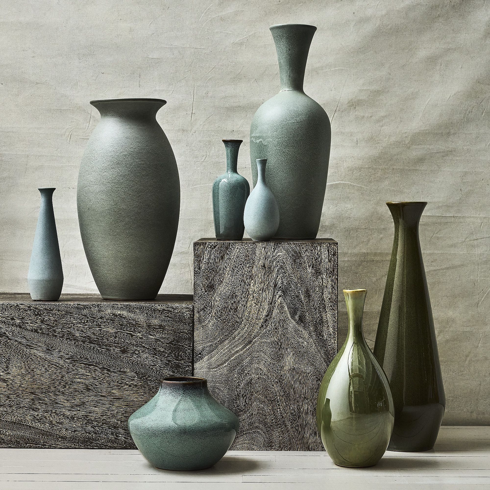 Glazed Ceramic Vases 10H thumbnail 2