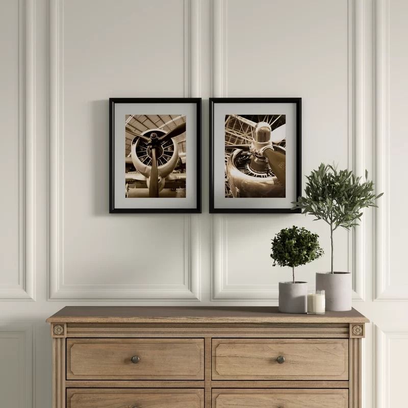 Airplane Engine Framed On Paper 2 Pieces Print thumbnail 2