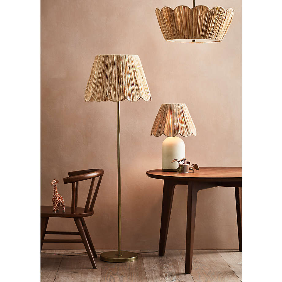 Greta Scalloped Raffia Table Lamp thumbnail 2