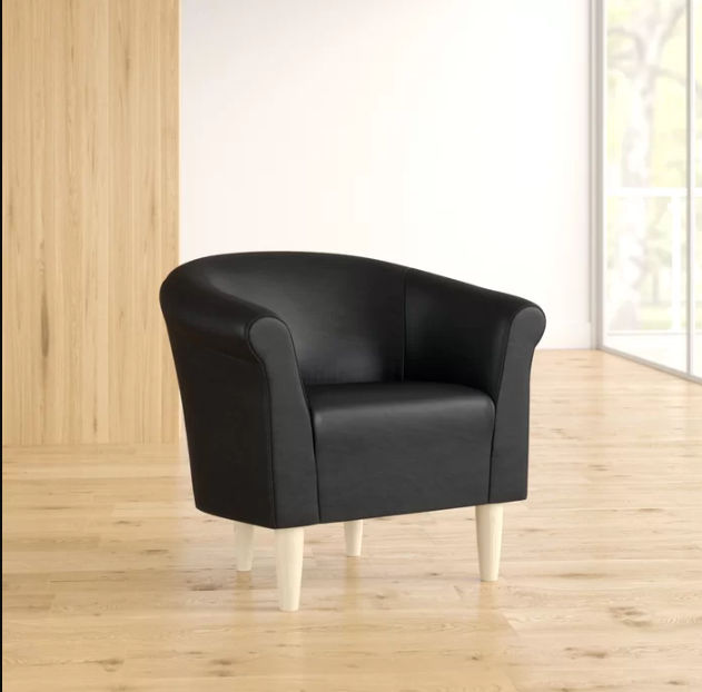 Liam Faux Leather Barrel Chair thumbnail 2