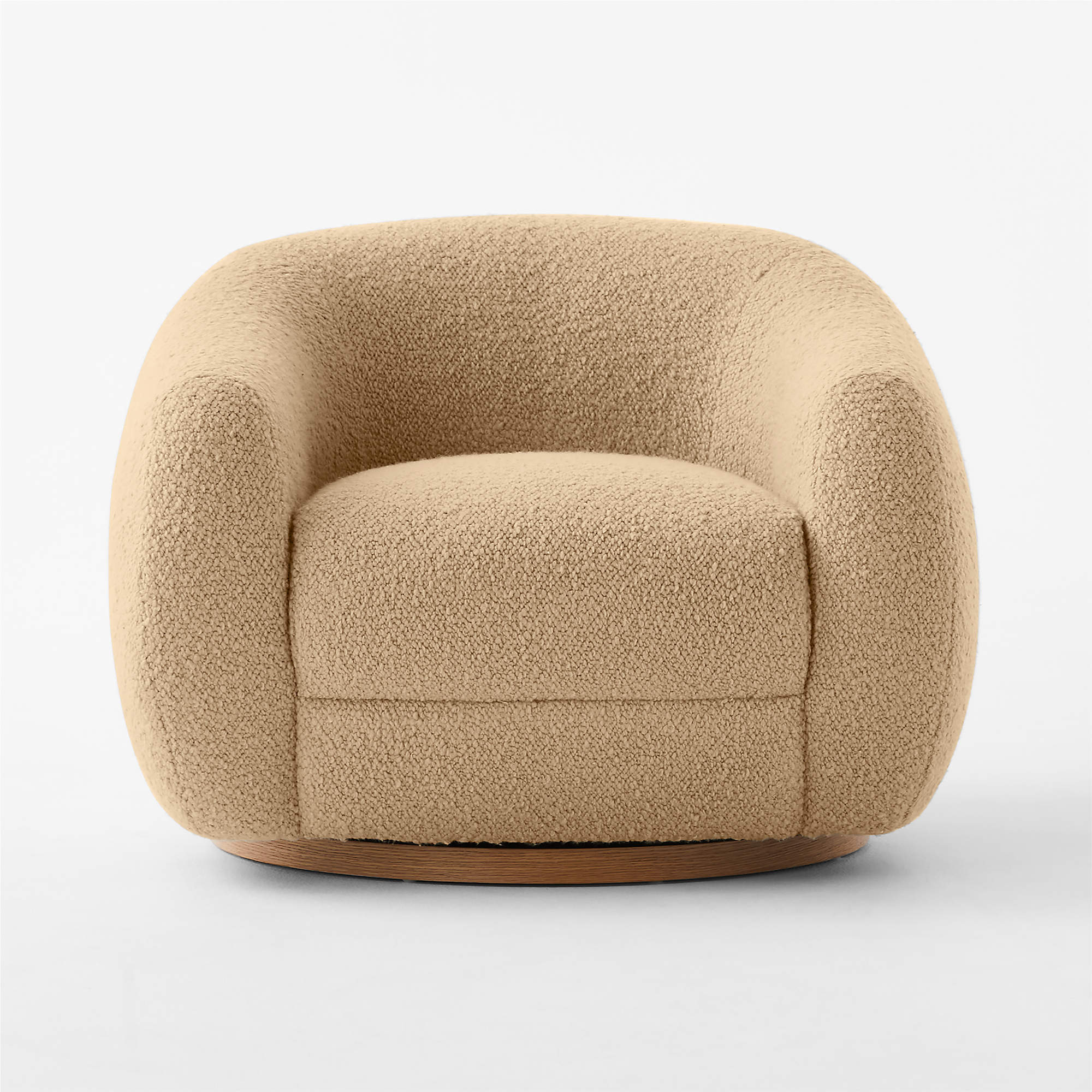 Laszlo Camel Brown Boucle Swivel Chair thumbnail 3