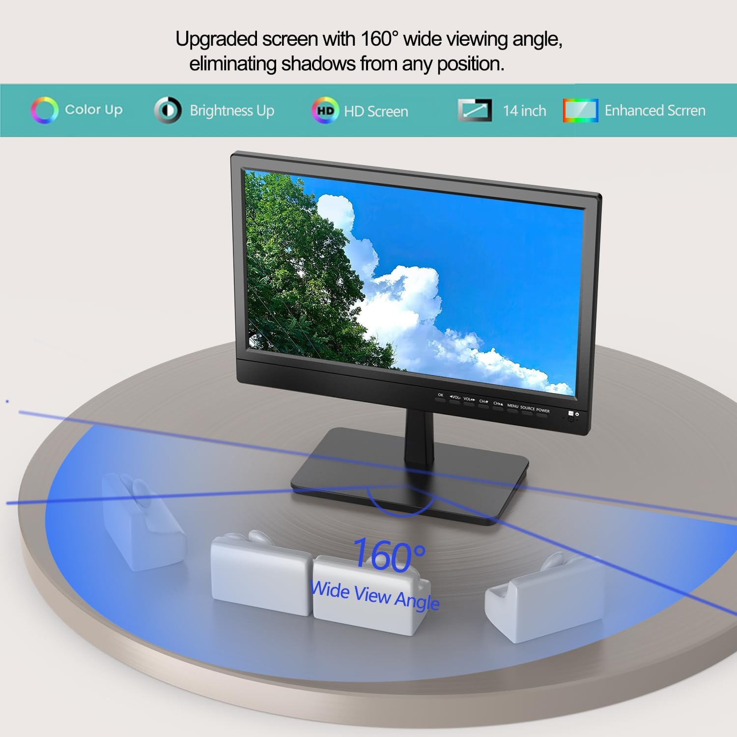 14 inch Small Flat Screen Kitchen TV thumbnail 2