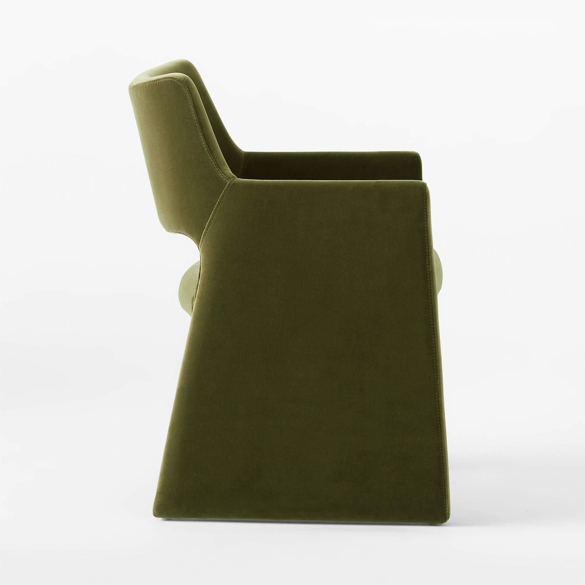 Foley Olive Green Velvet Dining Armchair thumbnail 3