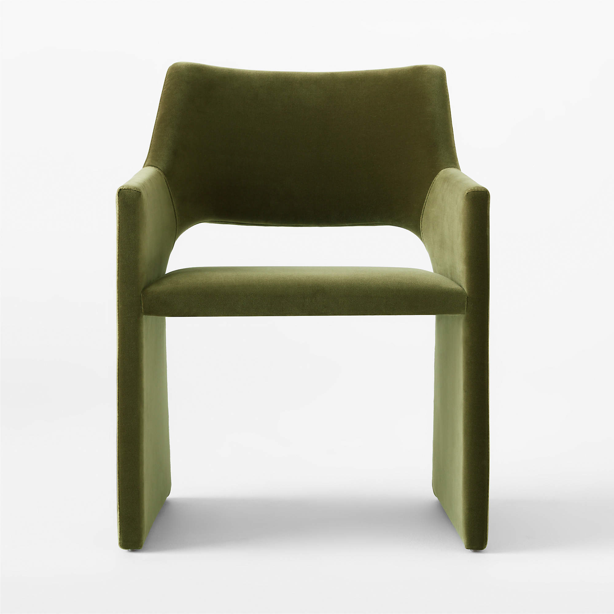 Foley Olive Green Velvet Dining Armchair thumbnail 4