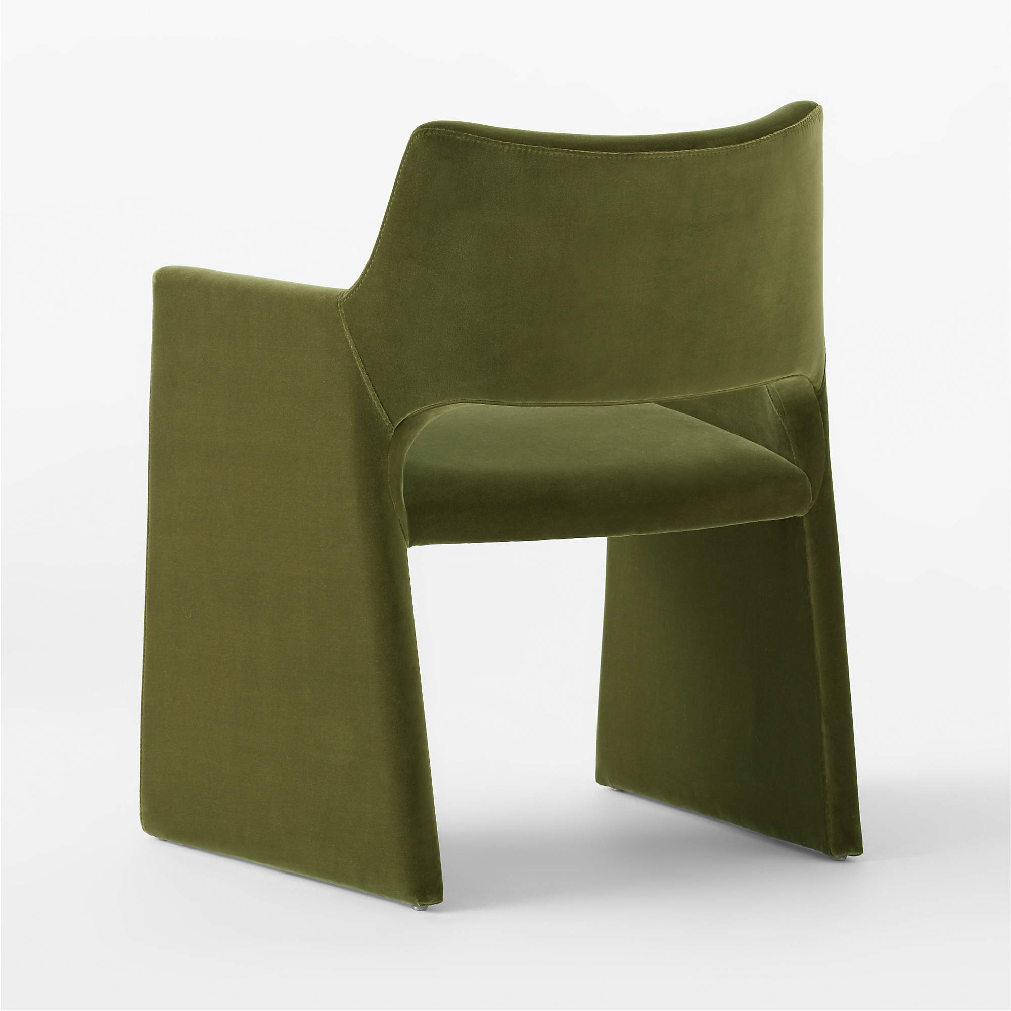 Foley Olive Green Velvet Dining Armchair thumbnail 5