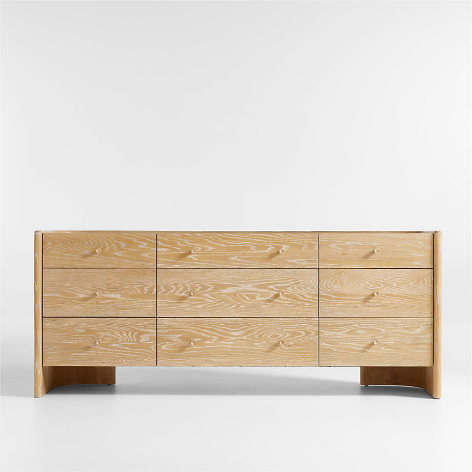 Soleri Cerused Natural Oak Wood 9 Drawer Dresser thumbnail 2
