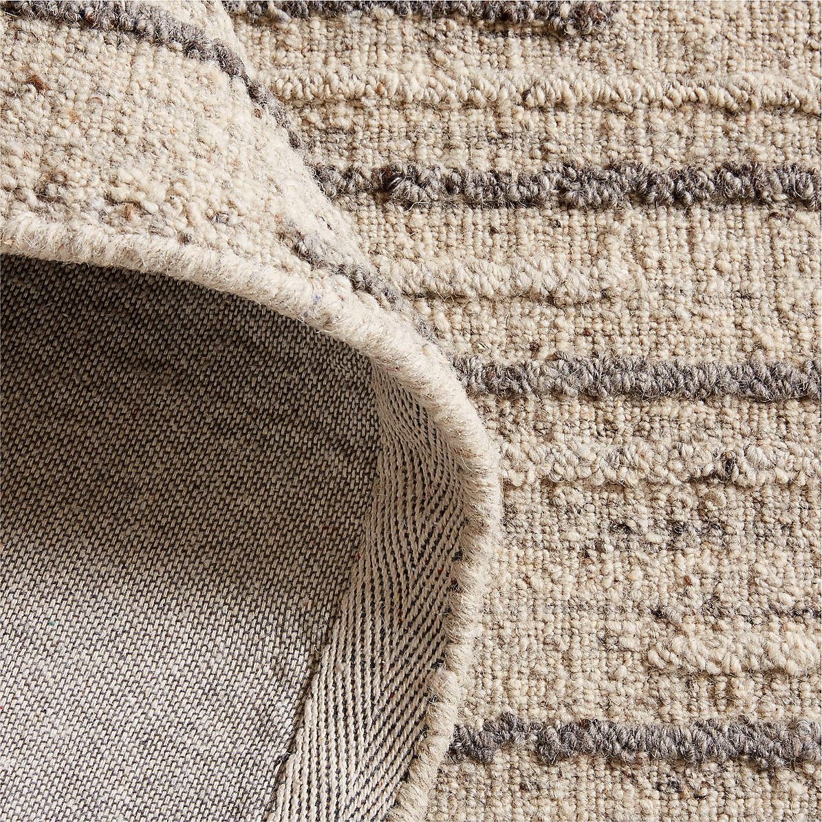 Udaipur Textured Wool Handwoven Stone Grey Area Rug thumbnail 2