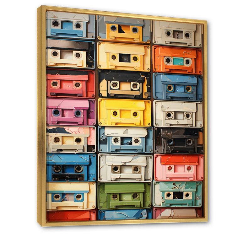 Popart Cassette Tapes X Print on Canvas thumbnail 2