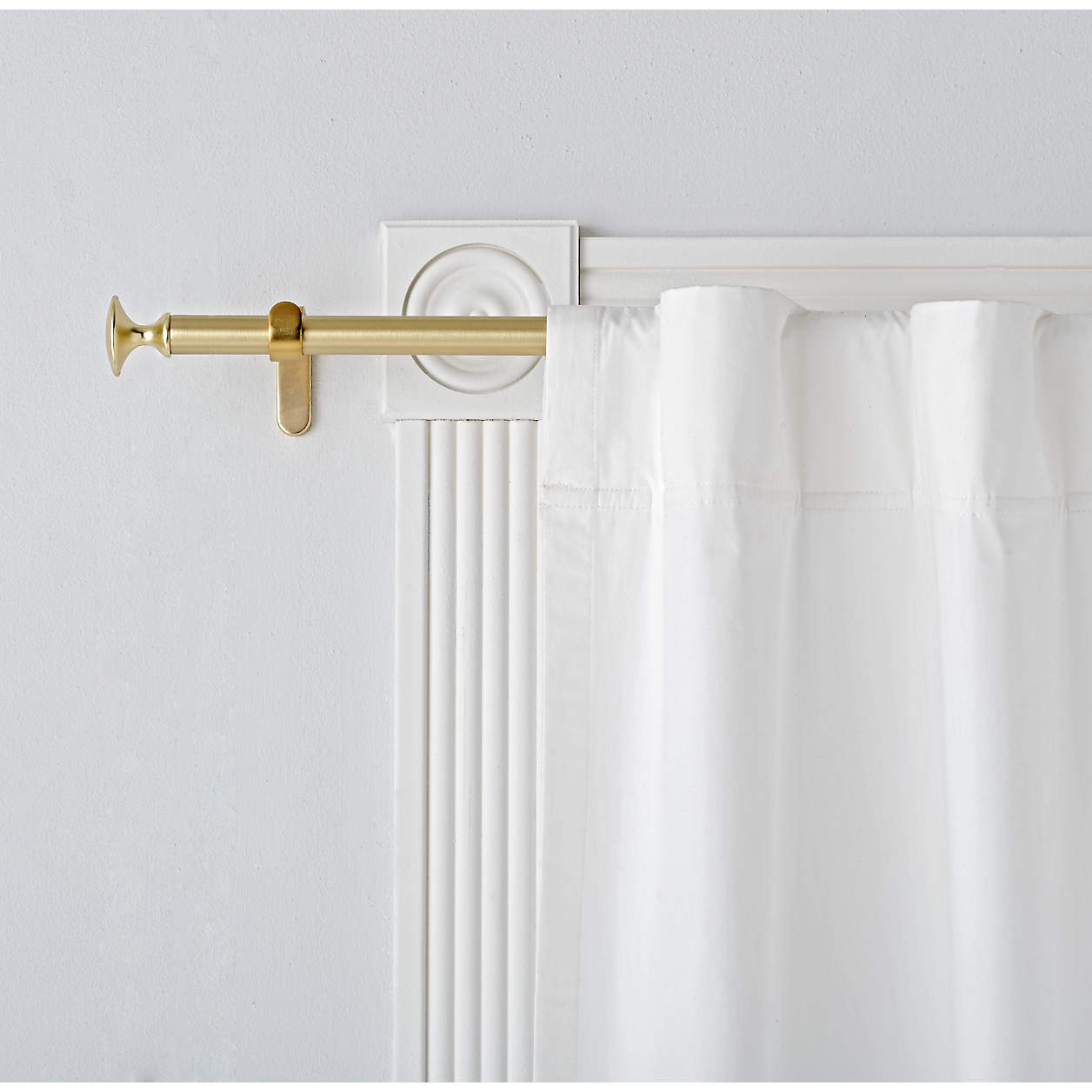 Gold Curtain Rod and Round End Cap Finials Set-48"-88" thumbnail 4