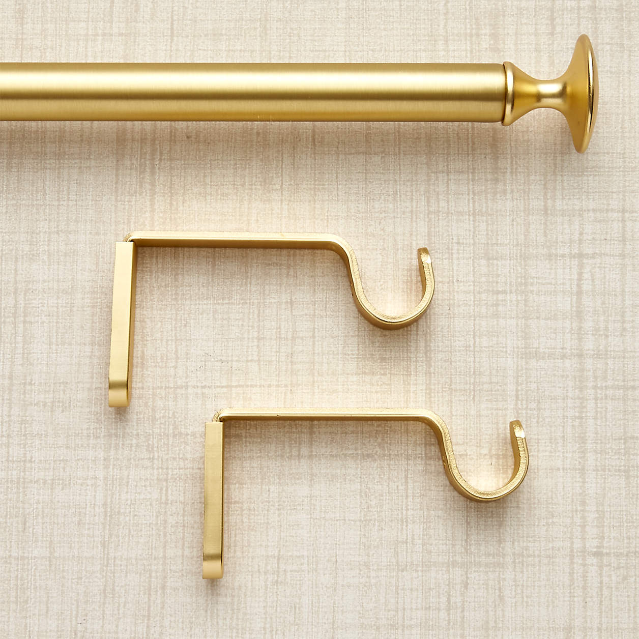 Gold Curtain Rod and Round End Cap Finials Set-28"-48" thumbnail 3