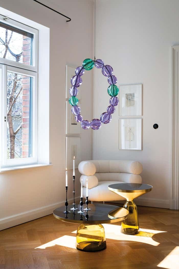 Bell Side Table in Brass and Quartz Grey by Sebastian Herkner thumbnail 3