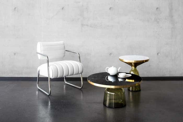 ClassiCon Bell Coffee Table in Brass and Quartz Grey by Sebastian Herkner thumbnail 3