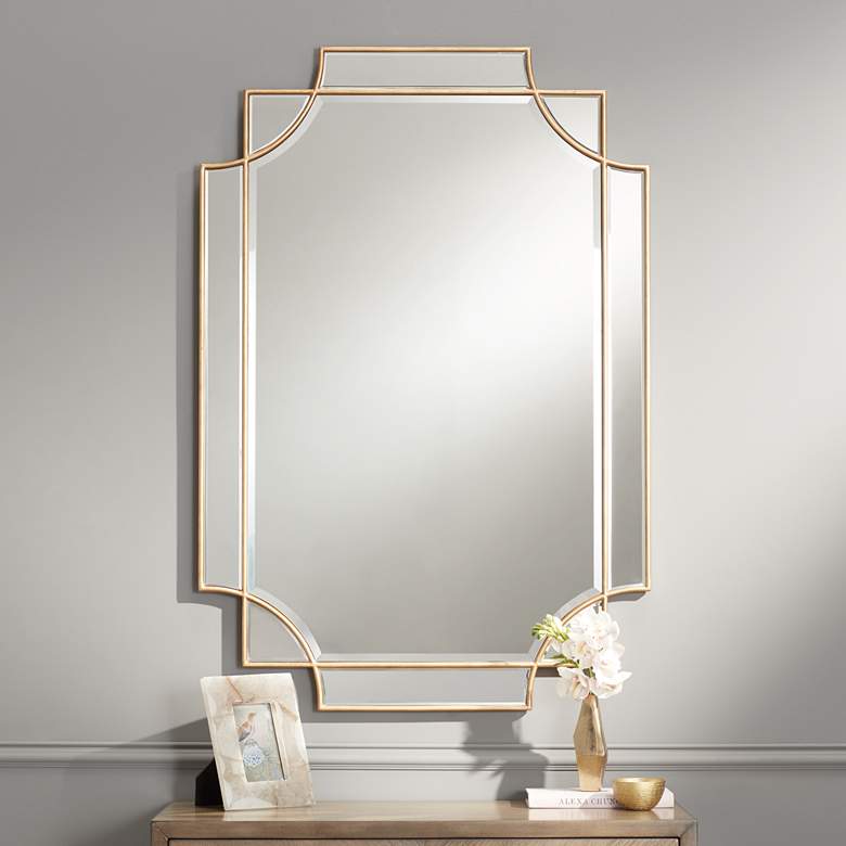 Possini Euro Marten Gold Wall Mirror thumbnail 2