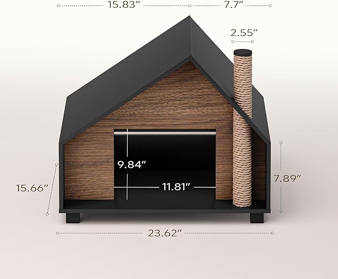 Wooden Cat House Outdoor Indoor thumbnail 3