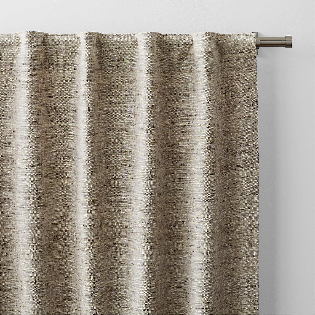Trevino Warm Beige Cotton Silk Blend Window Curtain Panel-96" thumbnail 2