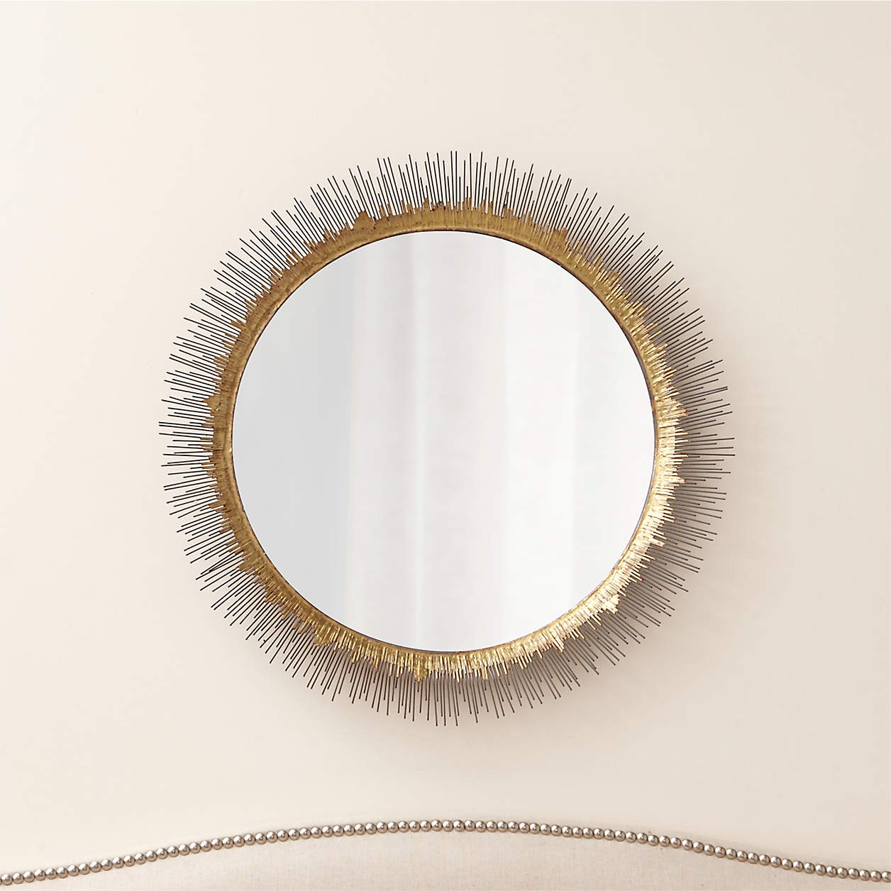 Clarendon Brass Large Round Wall Mirror thumbnail 2