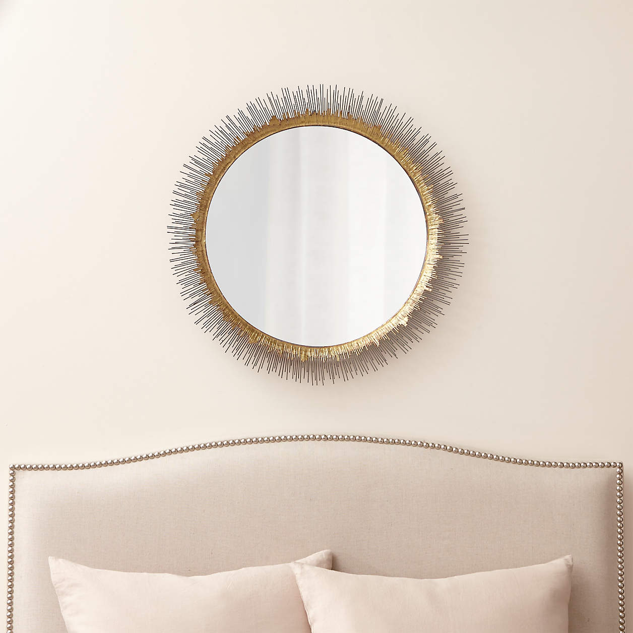 Clarendon Brass Large Round Wall Mirror thumbnail 3