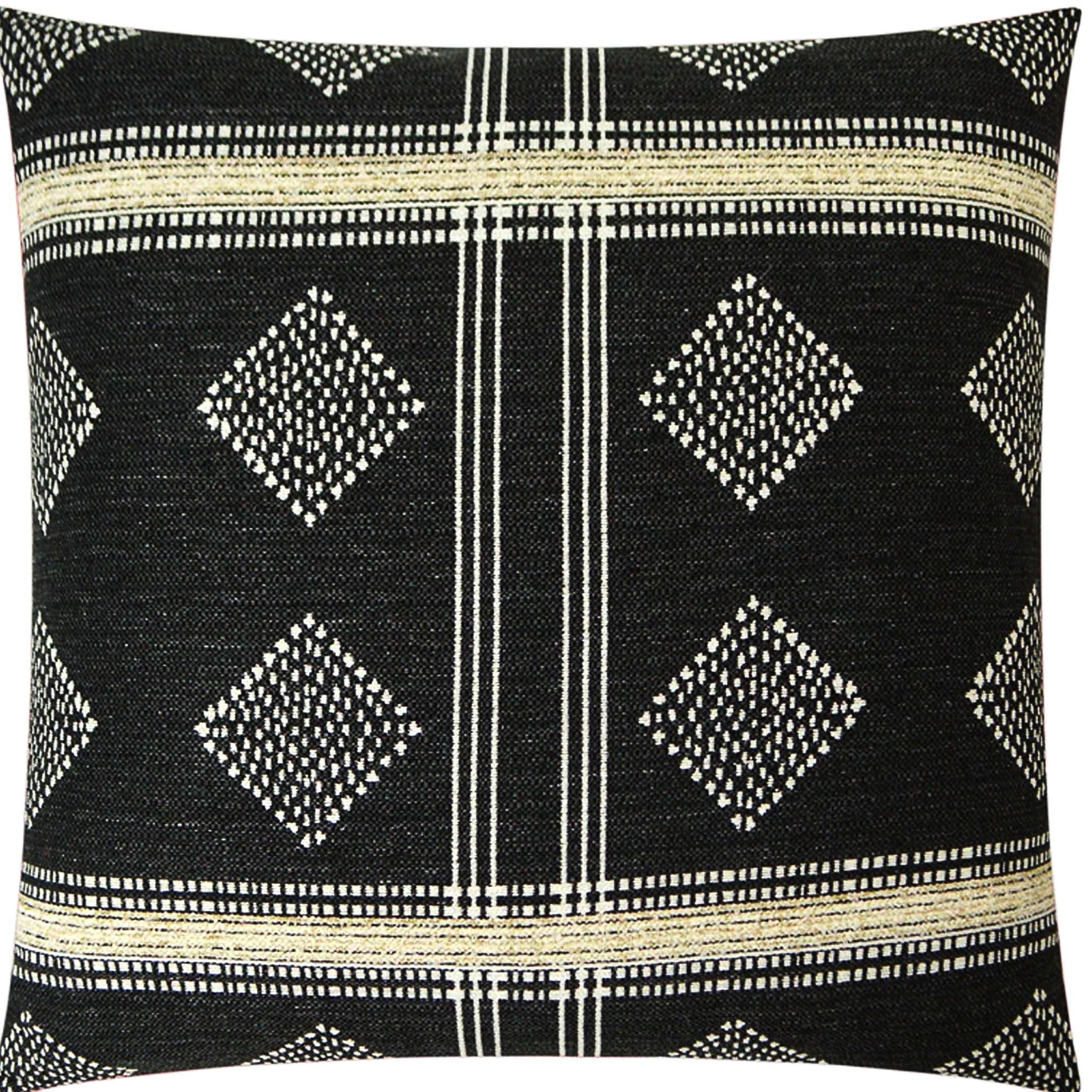 Indoor outdoor Pillow Cover Double Sided Charcoal Gray Black Natural Pillow-22"x22" thumbnail 7