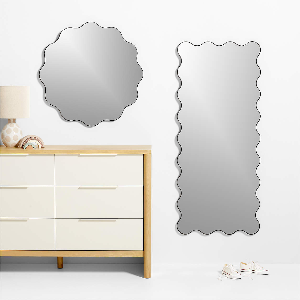 Waveland Black Metal Full-Length Scalloped Wavy Wall Mirror thumbnail 4