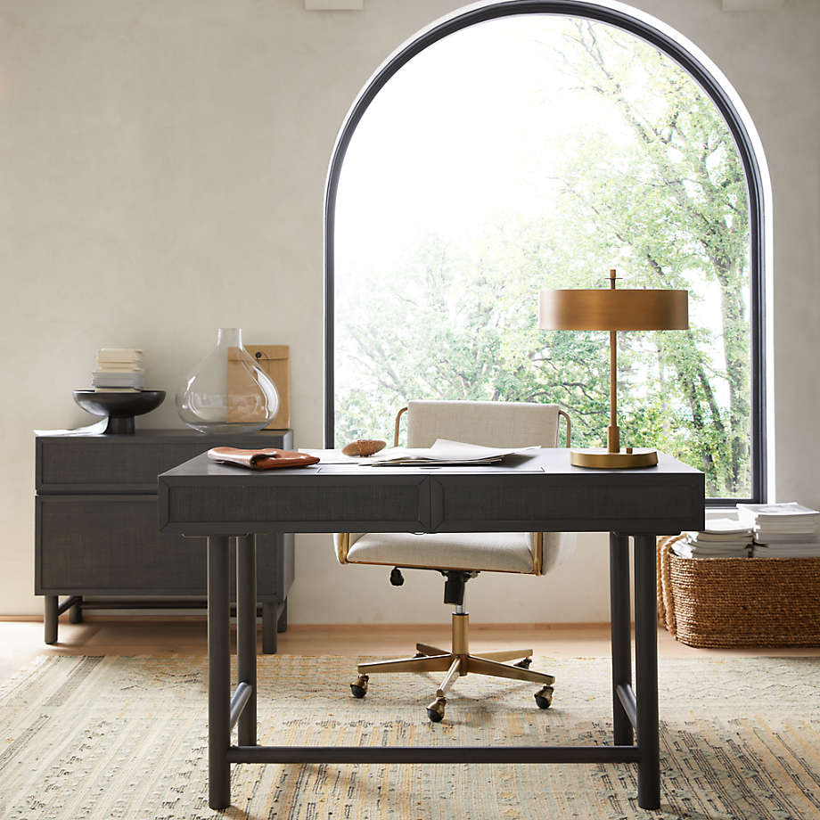 Emmer 48 Charcoal Oak Desk with Outlet thumbnail 2
