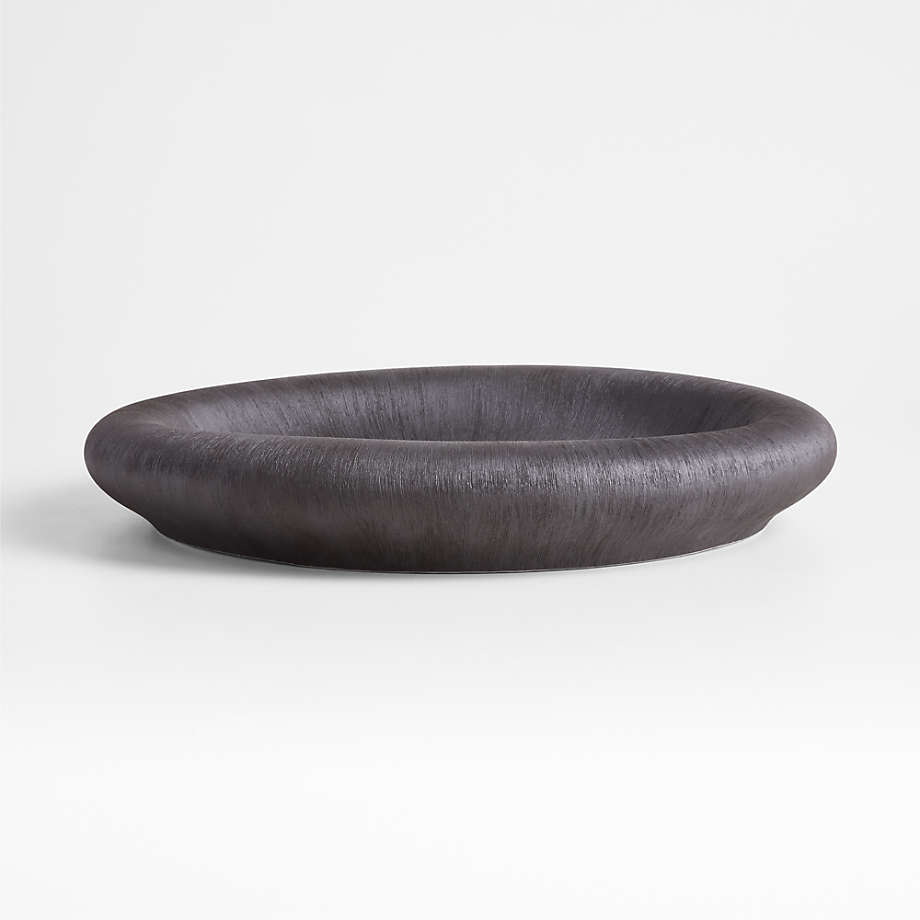 Alura Black Ceramic Decorative Centerpiece Bowl 16" thumbnail 3