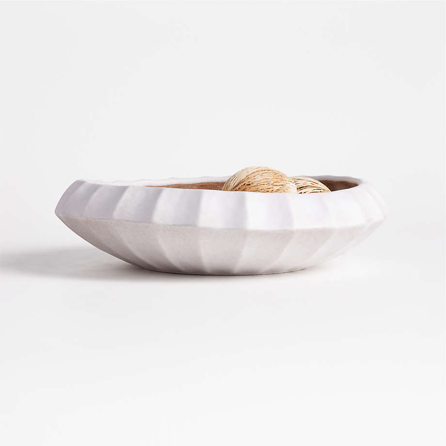 Warren White Stoneware Decorative Centerpiece Bowl thumbnail 2