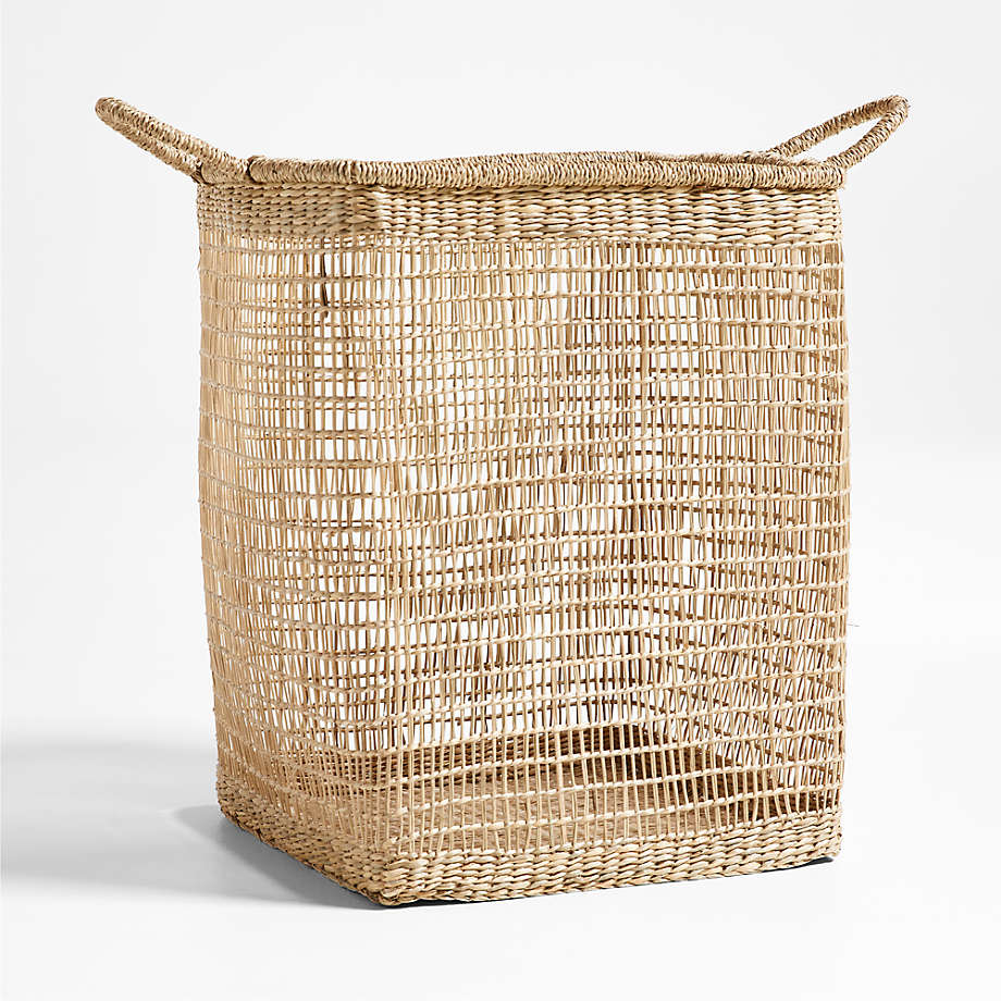 Rybak Medium Square Woven Decorative Blanket Basket thumbnail 2
