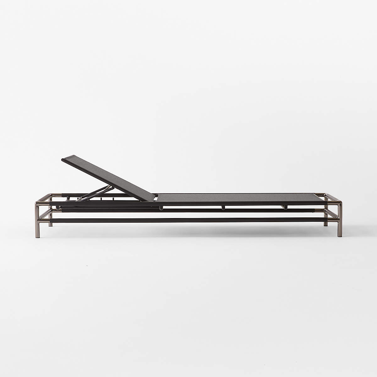 Jolena Black Metal And Sunbrella Outdoor Sun Lounger thumbnail 2