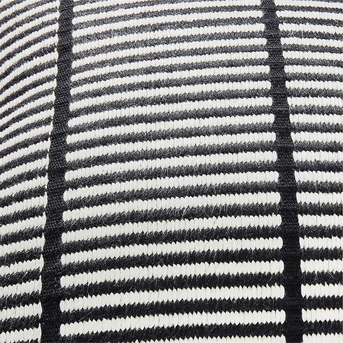 STRIA BLACK AND WHITE WOVEN SILK LUMBAR PILLOW  thumbnail 3