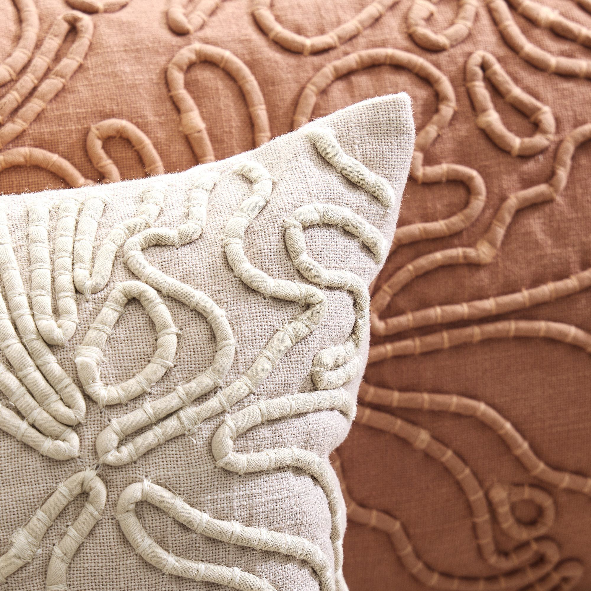 Corded Floral Pillow Cover 12x21 thumbnail 3
