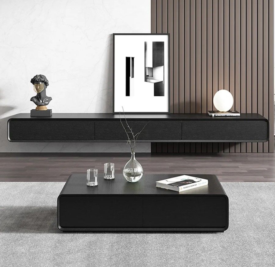 Black Floating TV Stand thumbnail 2
