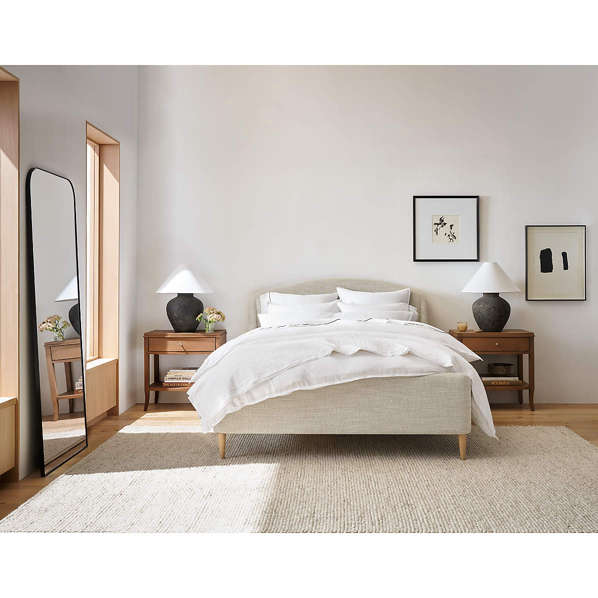 Lafayette Natural Beige Upholstered King Bed thumbnail 2
