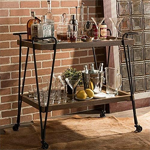 Servicrt Serving Bar Cart in Antique Black thumbnail 2