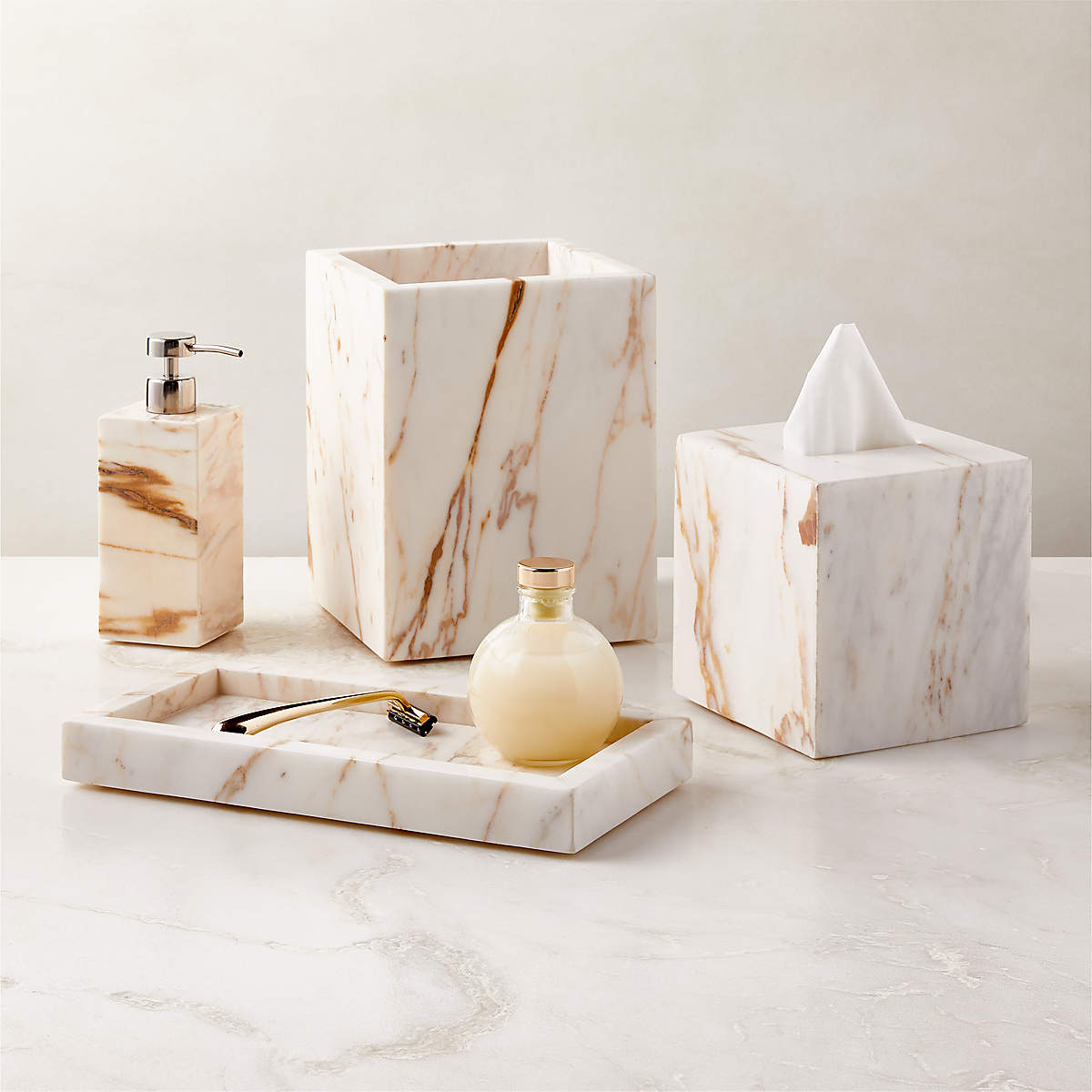 Ramsey Calacatta Gold Marble Vanity Tray thumbnail 2