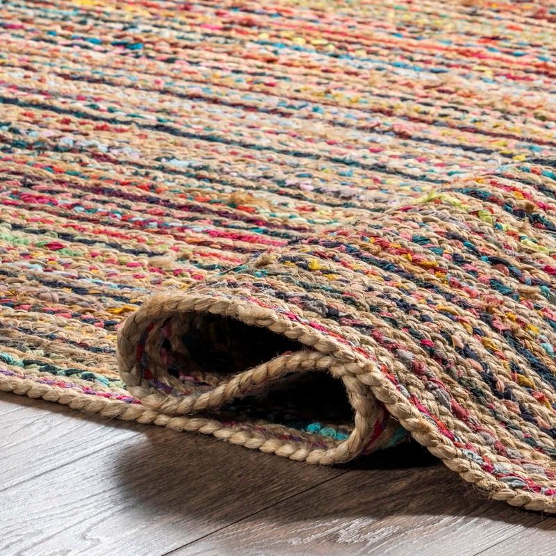 Lovetto Bohemian Handmade Braided Red Rug thumbnail 3