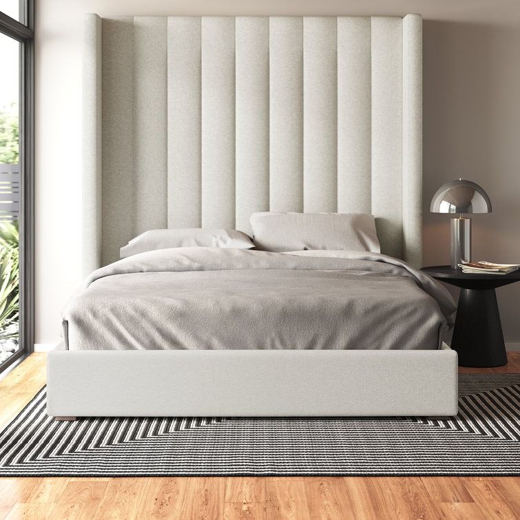 Austine Upholstered Wingback Bed California High thumbnail 2
