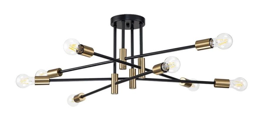 Linear Sputnik Semi Flush Mount Ceiling Light thumbnail 3